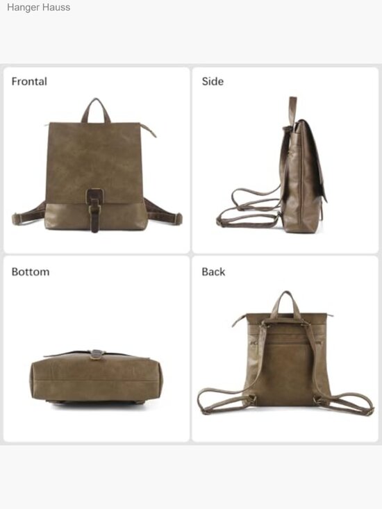 Convertible Leather Backpack Tote Satchel Detachable Straps Laptop Bag